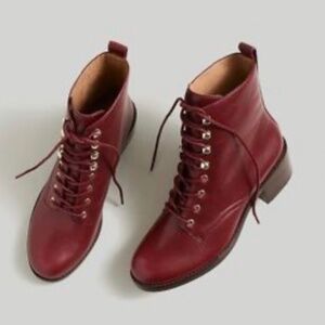 Madewell Patti Lace Up Boots Rusted Burgundy 8